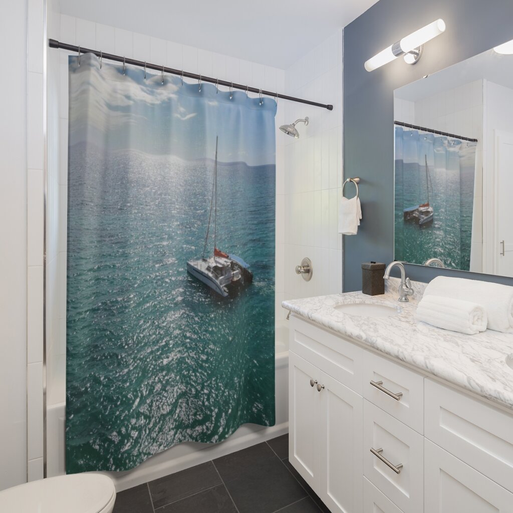 Cortez Cruise Shower Curtain | Home decor | Nature bathroom | Landscape photography