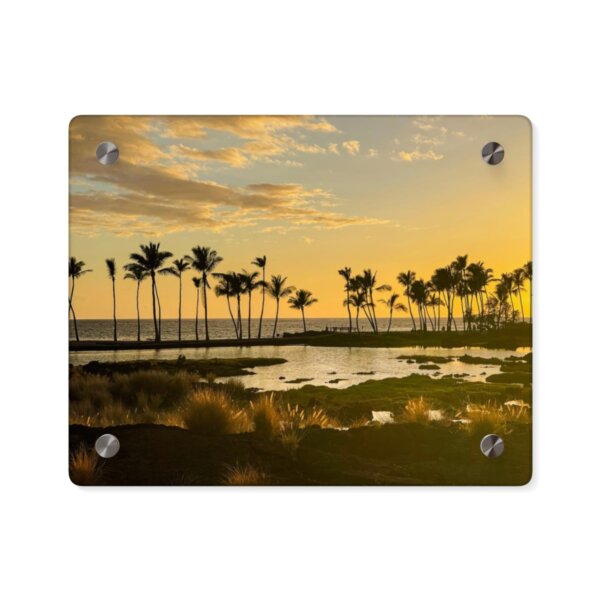 Serenity in Paradise: Hawaiian Sunset Acrylic Wall Art Panel - Image 5