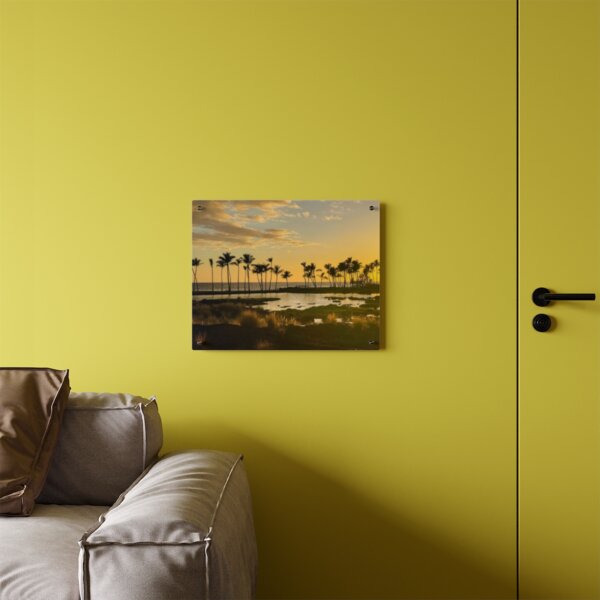 Serenity in Paradise: Hawaiian Sunset Acrylic Wall Art Panel - Image 4